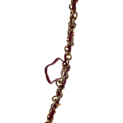 Chanel Shiny Aged Calfskin CC Chain Mini Drawstring Bag Red 13 of 14
