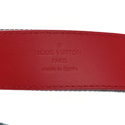 Louis Vuitton Denim Damier Monogram Patchwork 30mm Iconic Reversible Belt 80 32 Blue Rouge 4 of 11