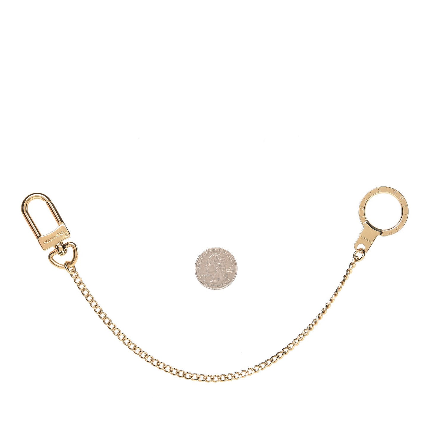 Metal Pochette Extender Key Ring Chain Gold