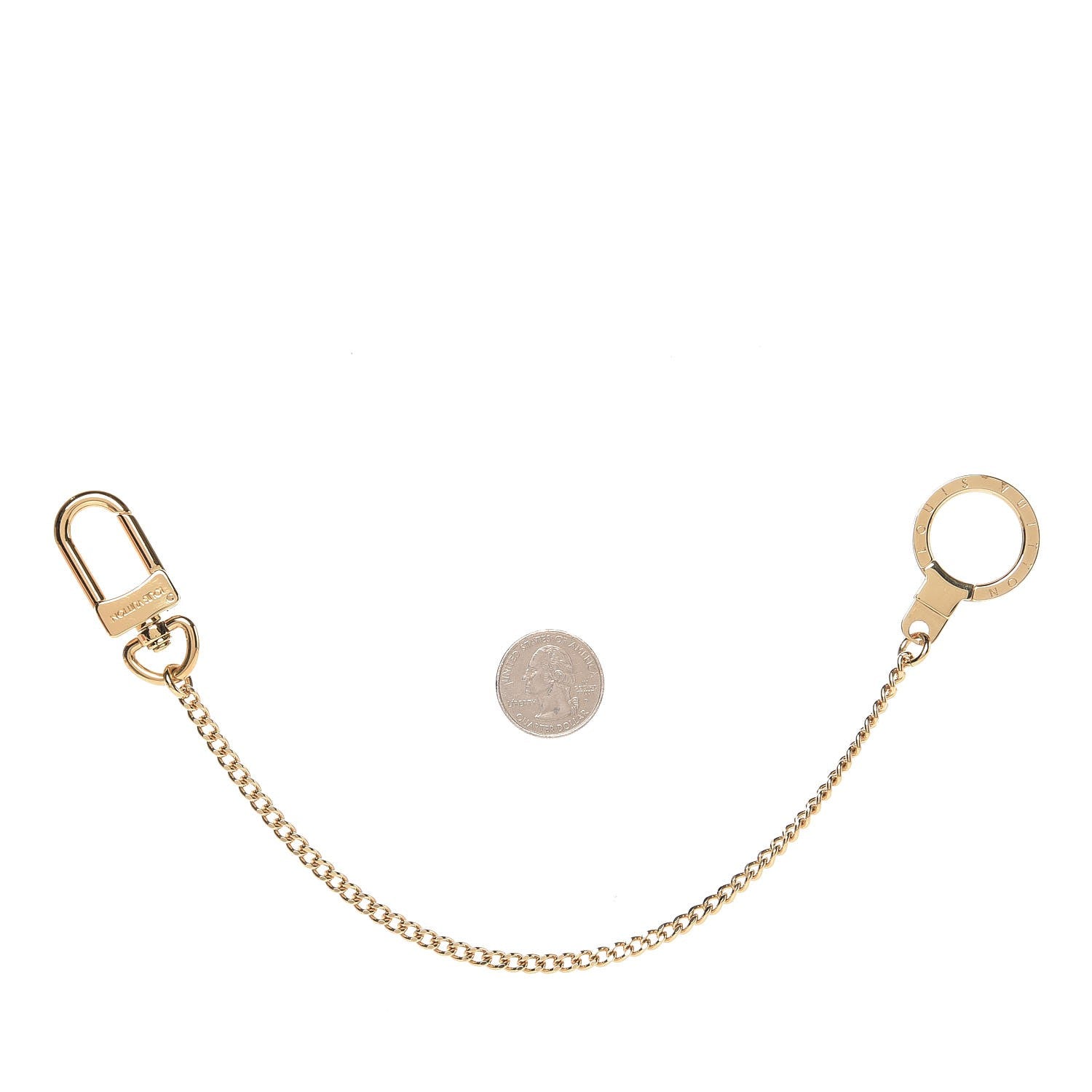 Louis Vuitton Metal Pochette Extender Key Ring Chain Gold 2 of 3
