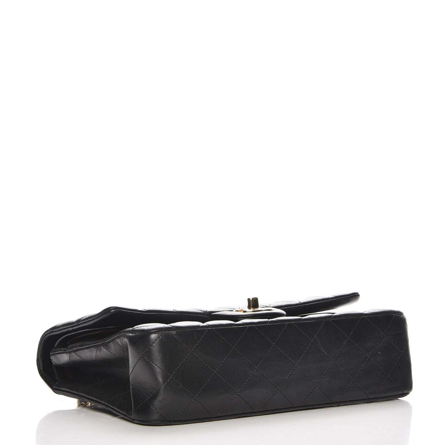 Lambskin Quilted Medium Double Flap Black