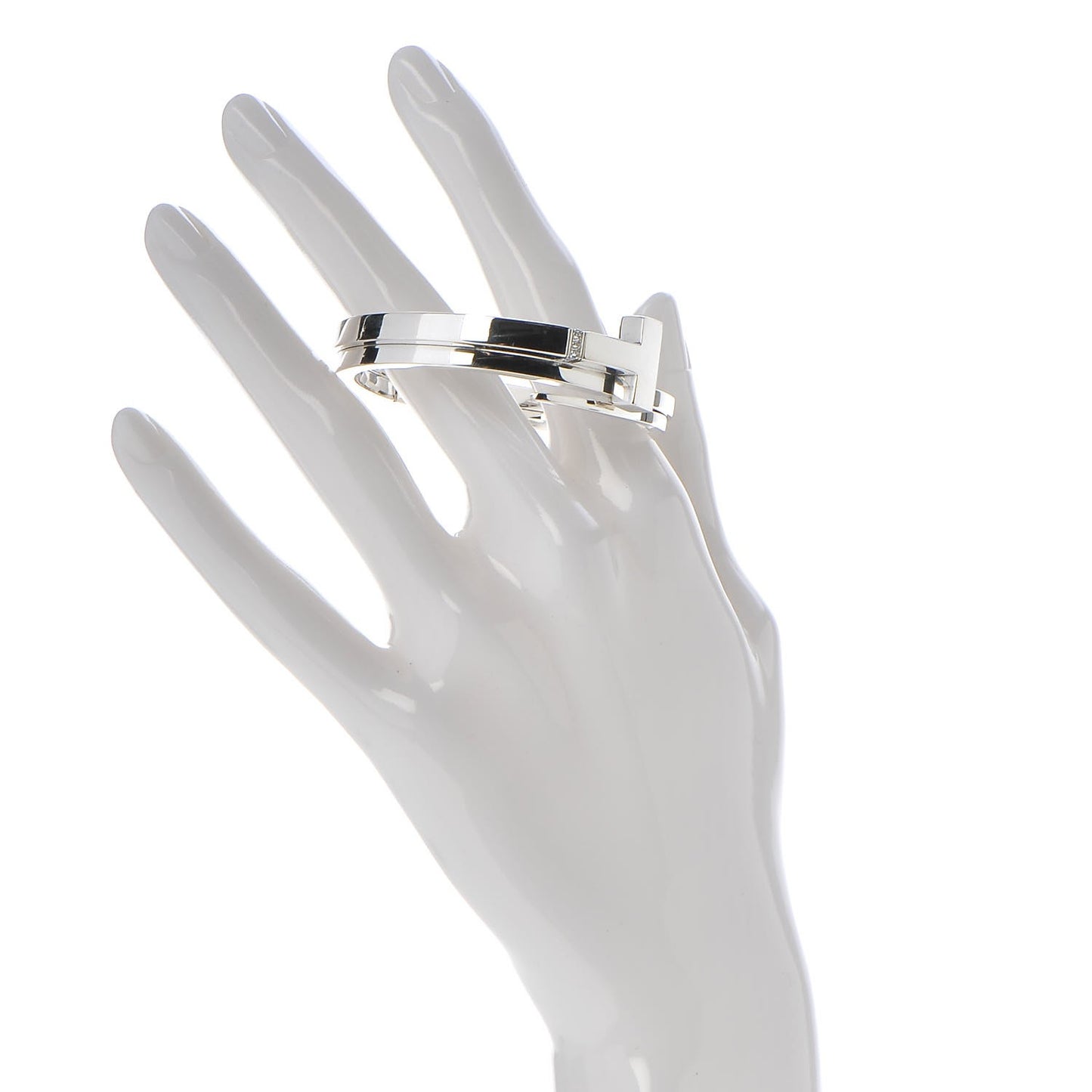 Sterling Silver Diamond T Square Wrap Bracelet