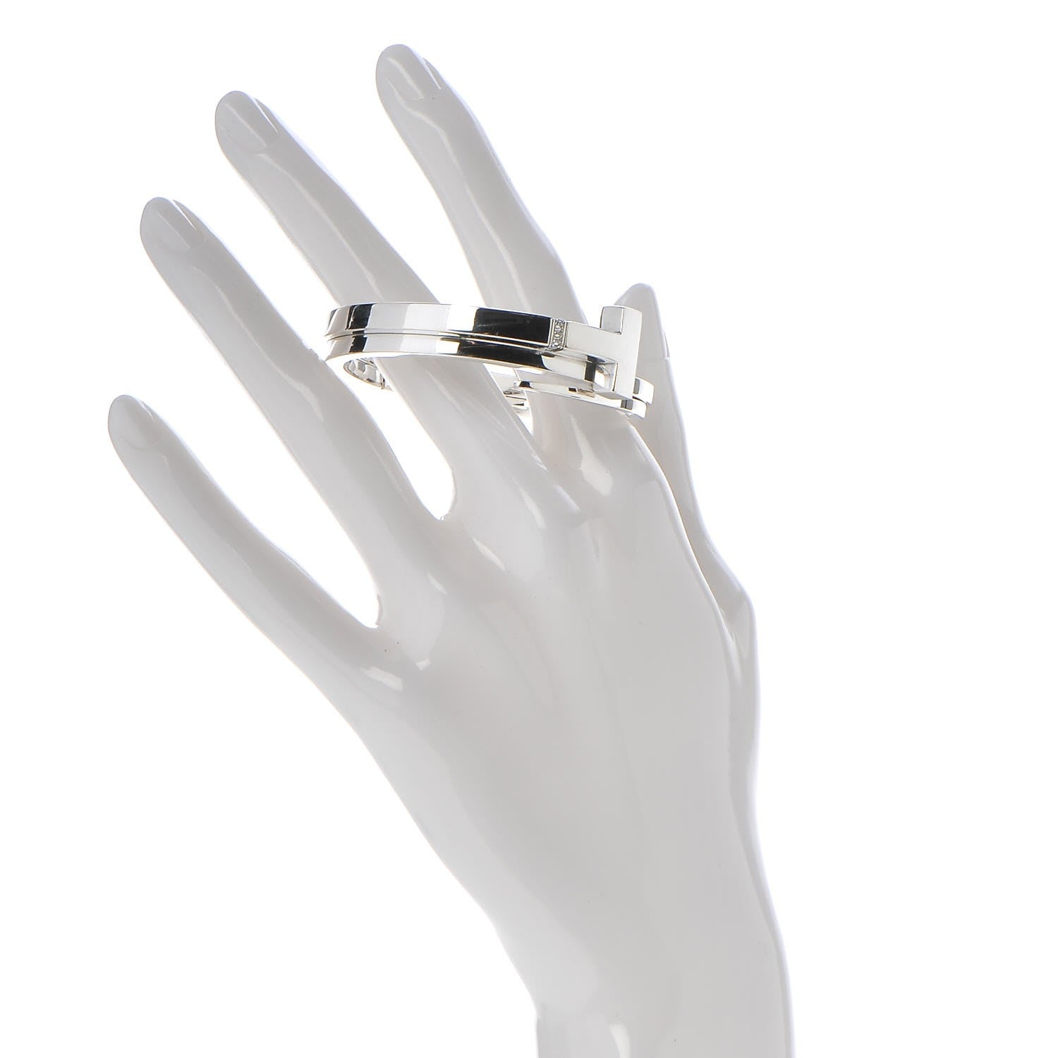 Tiffany Sterling Silver Diamond T Square Wrap Bracelet 2 of 5