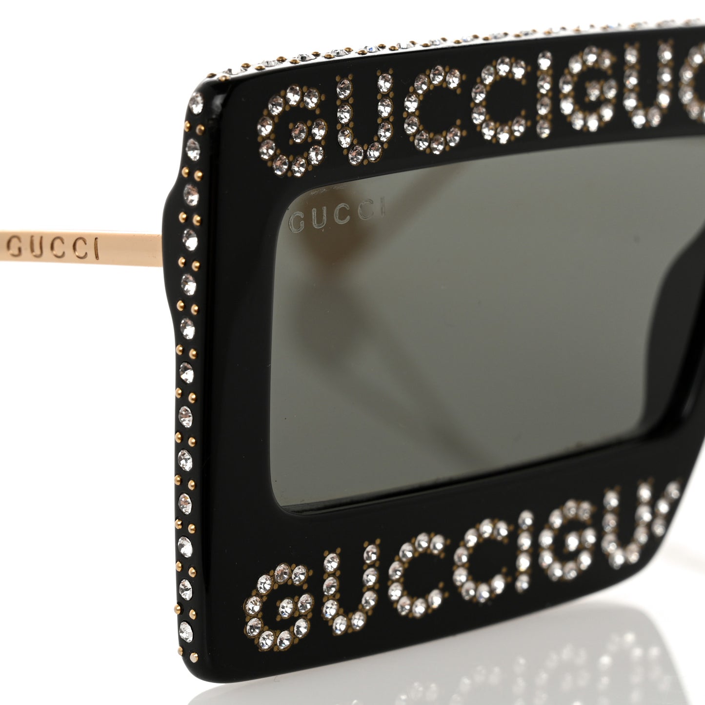 Acetate Crystal Mask-Frame Sunglasses GG0431S Black