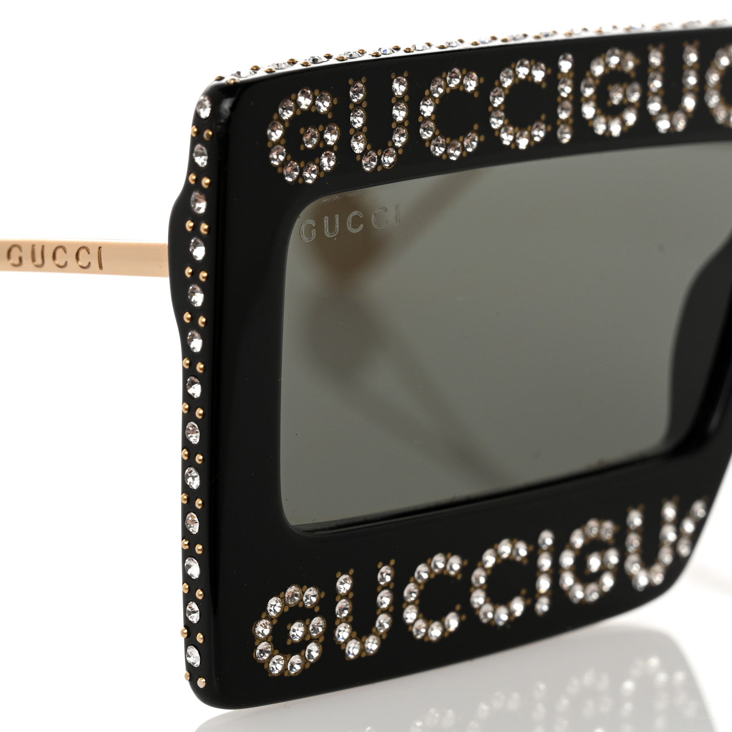 Gucci Acetate Crystal Mask-Frame Sunglasses GG0431S Black 7 of 8