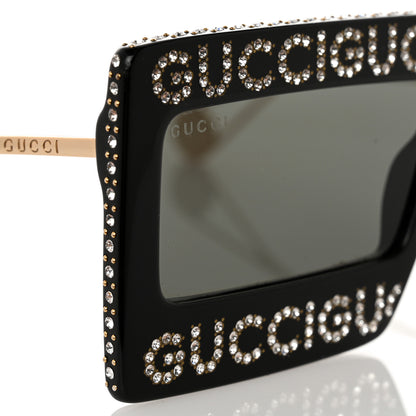 Gucci Acetate Crystal Mask-Frame Sunglasses GG0431S Black 7 of 8