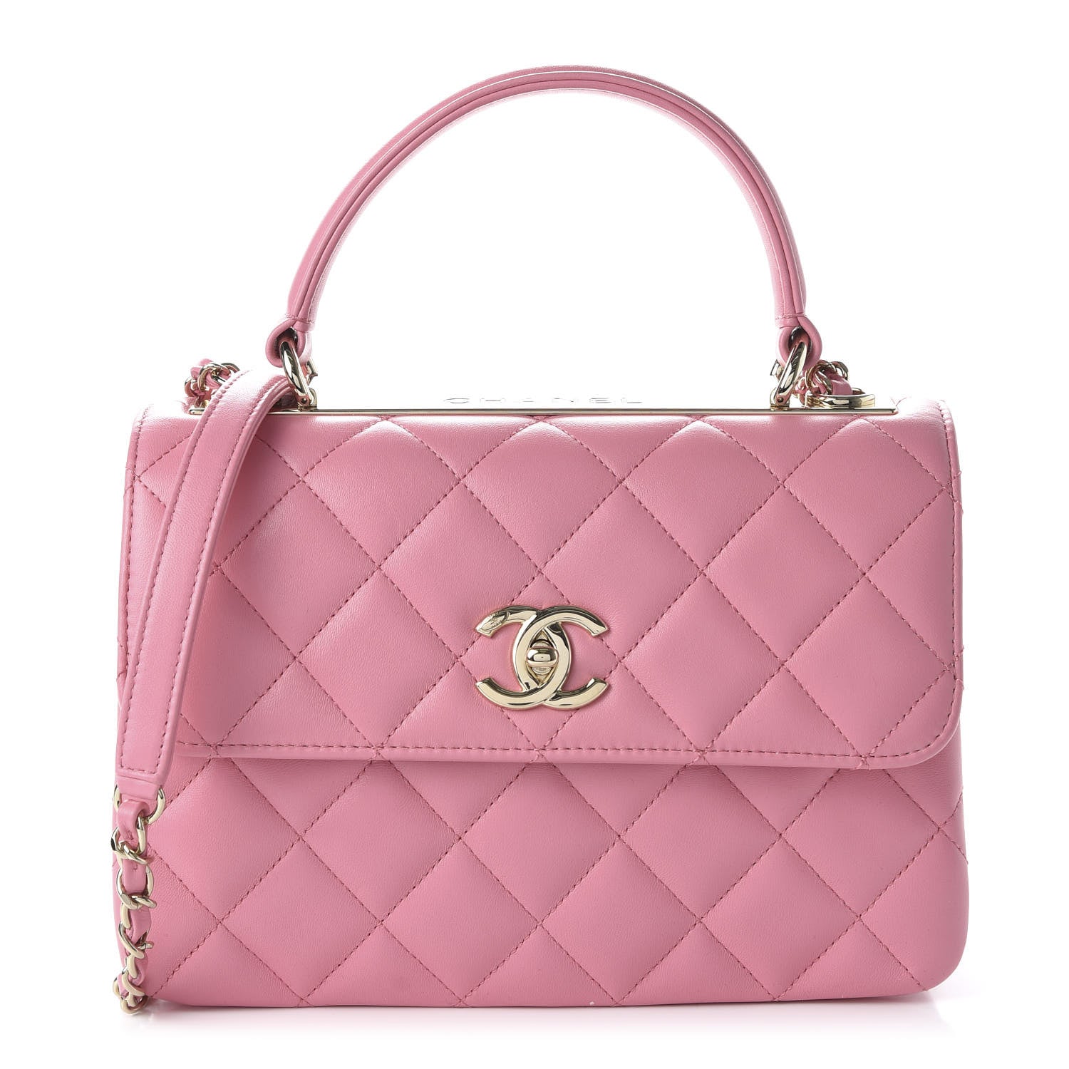 Chanel Lambskin Quilted Small Trendy CC Flap Dual Handle Bag Pink 1 of 11