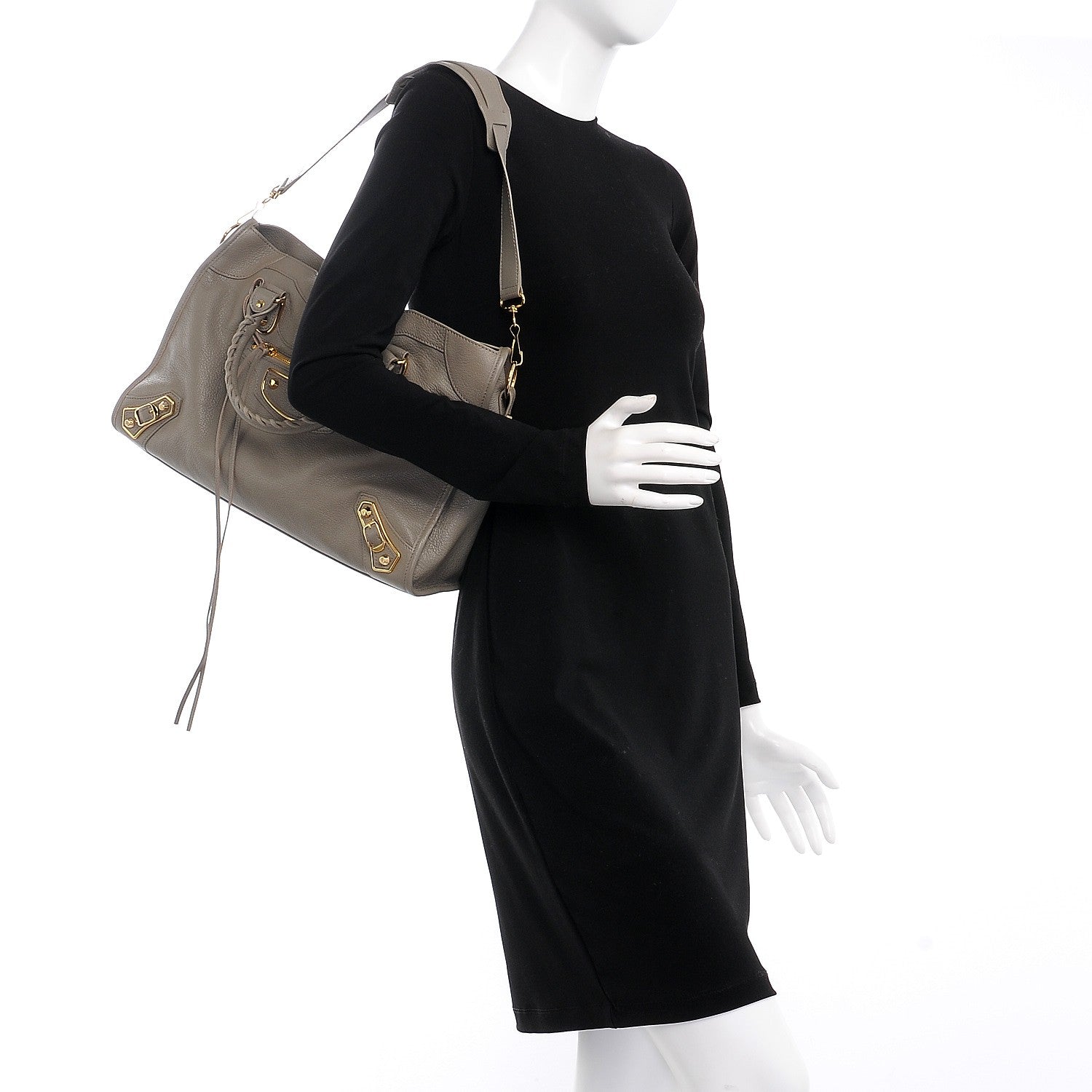 Balenciaga Chevre Gold Metallic Edge Hardware City Gris Taupe 2 of 9