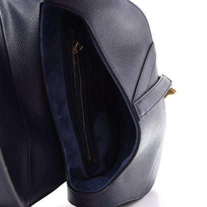 Christian Dior Grained Calfskin Saddle Bag Navy 5 of 9