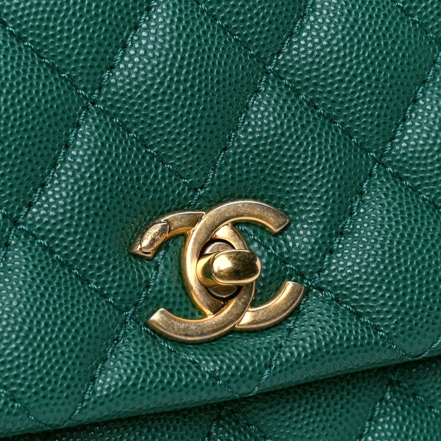 Chanel Caviar Quilted Mini Coco Handle Flap Green 5 of 5