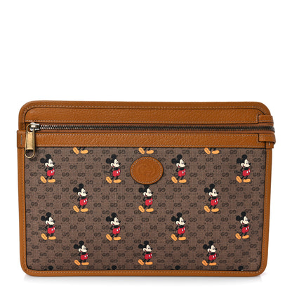 Gucci X DISNEY Mini Vintage GG Supreme Monogram Mickey Mouse Documents Holder Beige Vintage Sun Oil 1 of 8