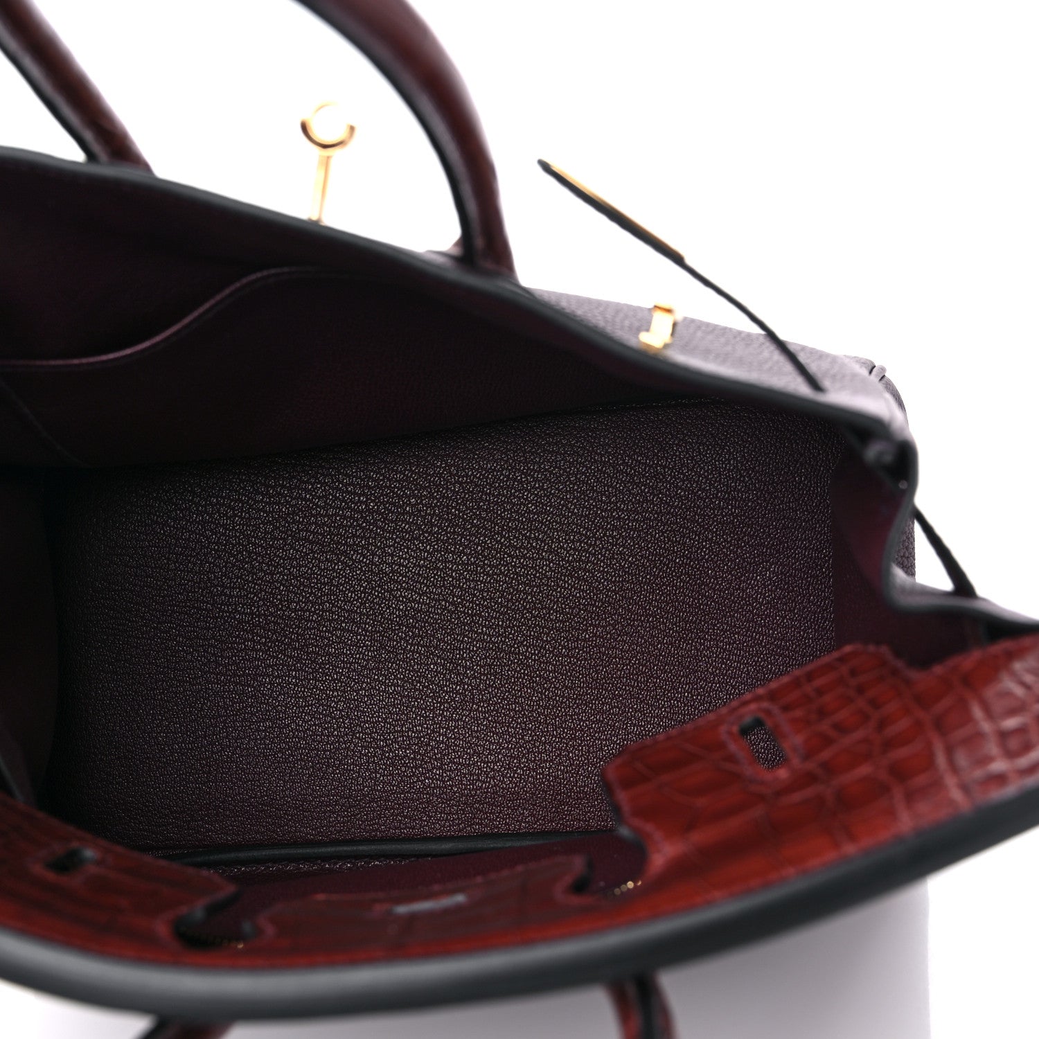 Hermes Togo Matte Alligator Birkin Touch 25 Rouge Sellier Bourgogne 5 of 10