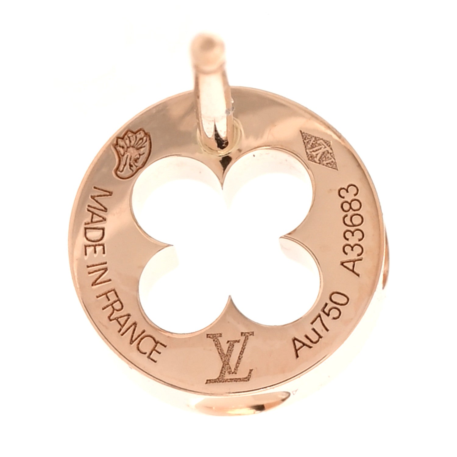 Louis Vuitton 18K Pink Gold Empreinte Ear Studs Earrings 4 of 5