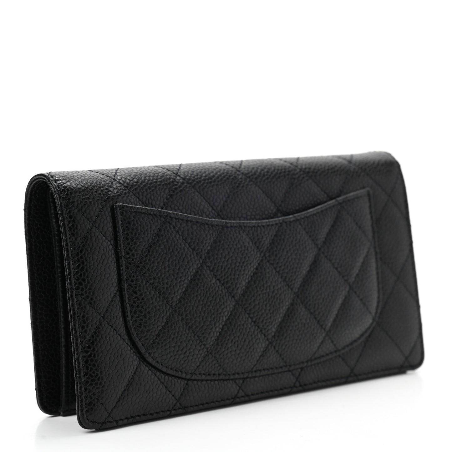 Caviar Quilted Yen Wallet Black