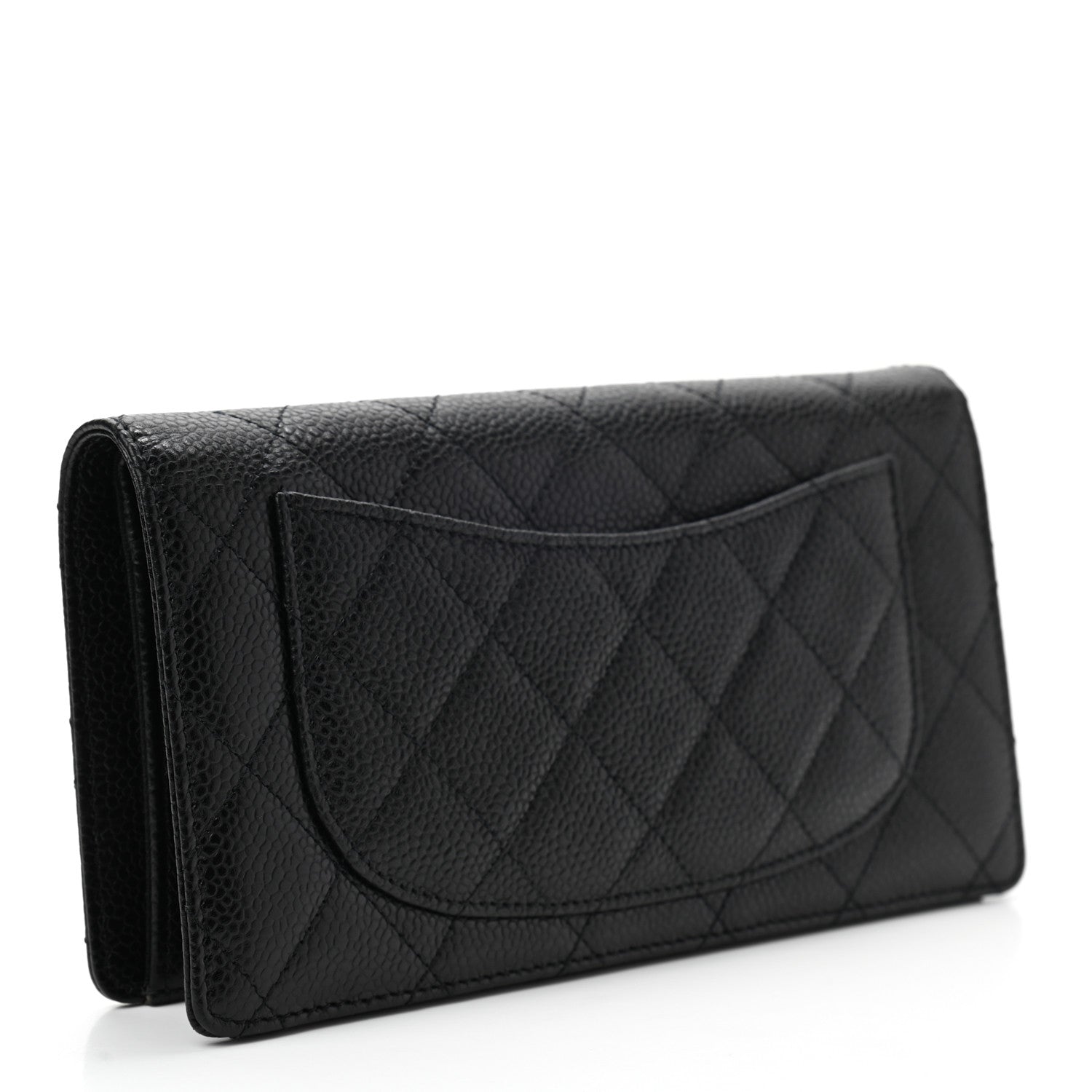 Chanel Caviar Quilted Yen Wallet Black 3 of 7