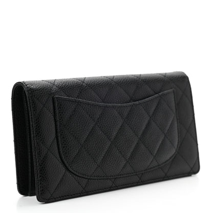 Chanel Caviar Quilted Yen Wallet Black 3 of 7