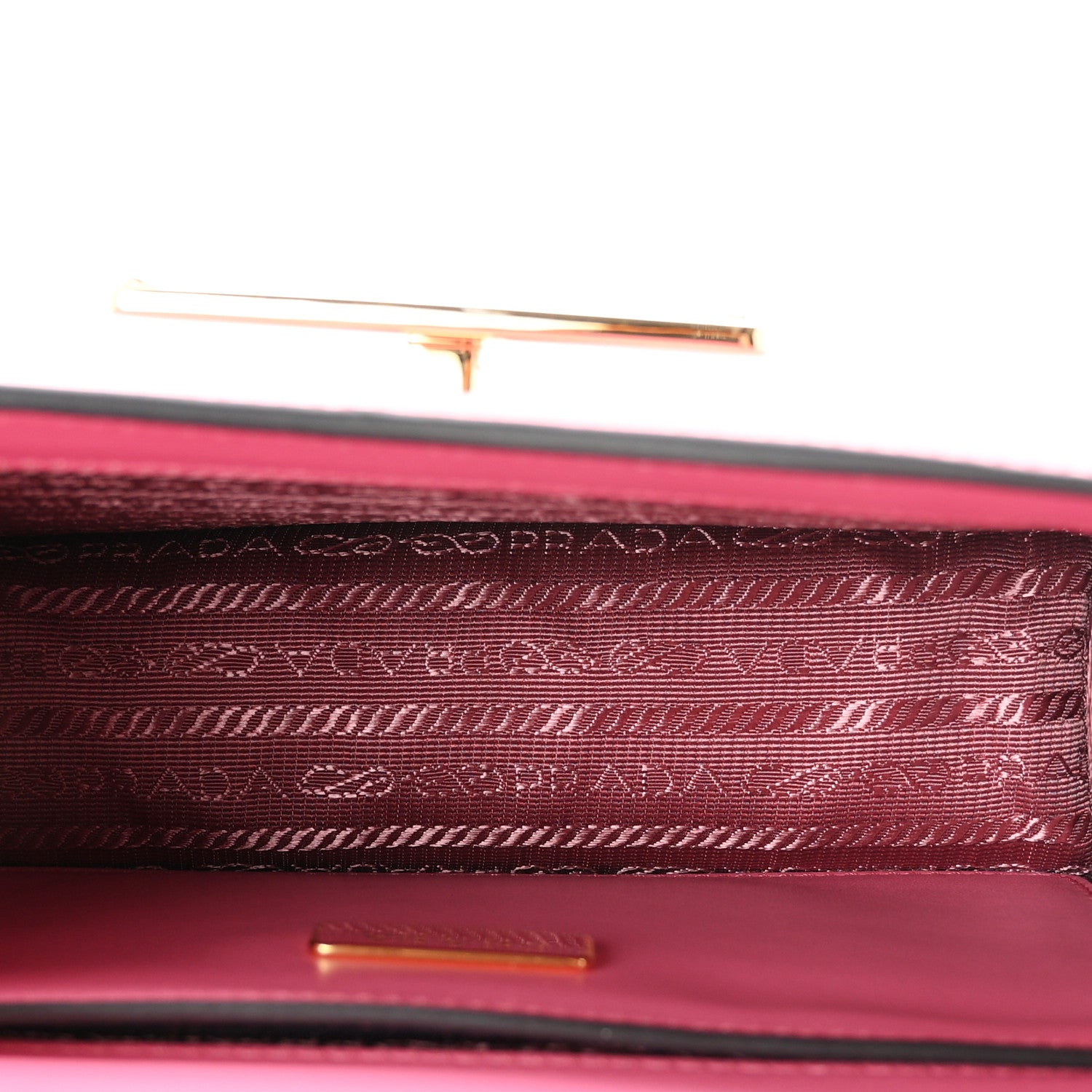 Prada Box Calfskin Triangle Embleme Flap Shoulder Bag Begonia 5 of 10
