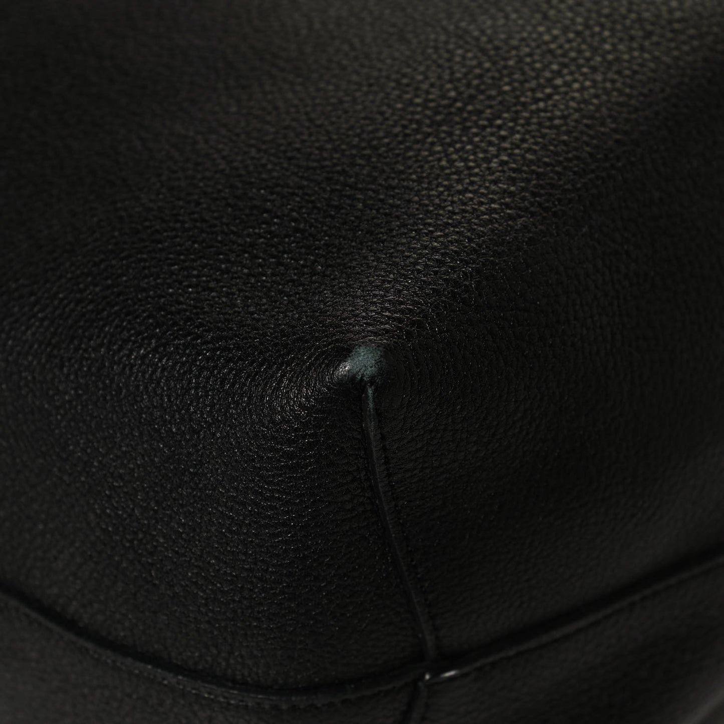 Tumbled Calfskin Bucket Bag Black