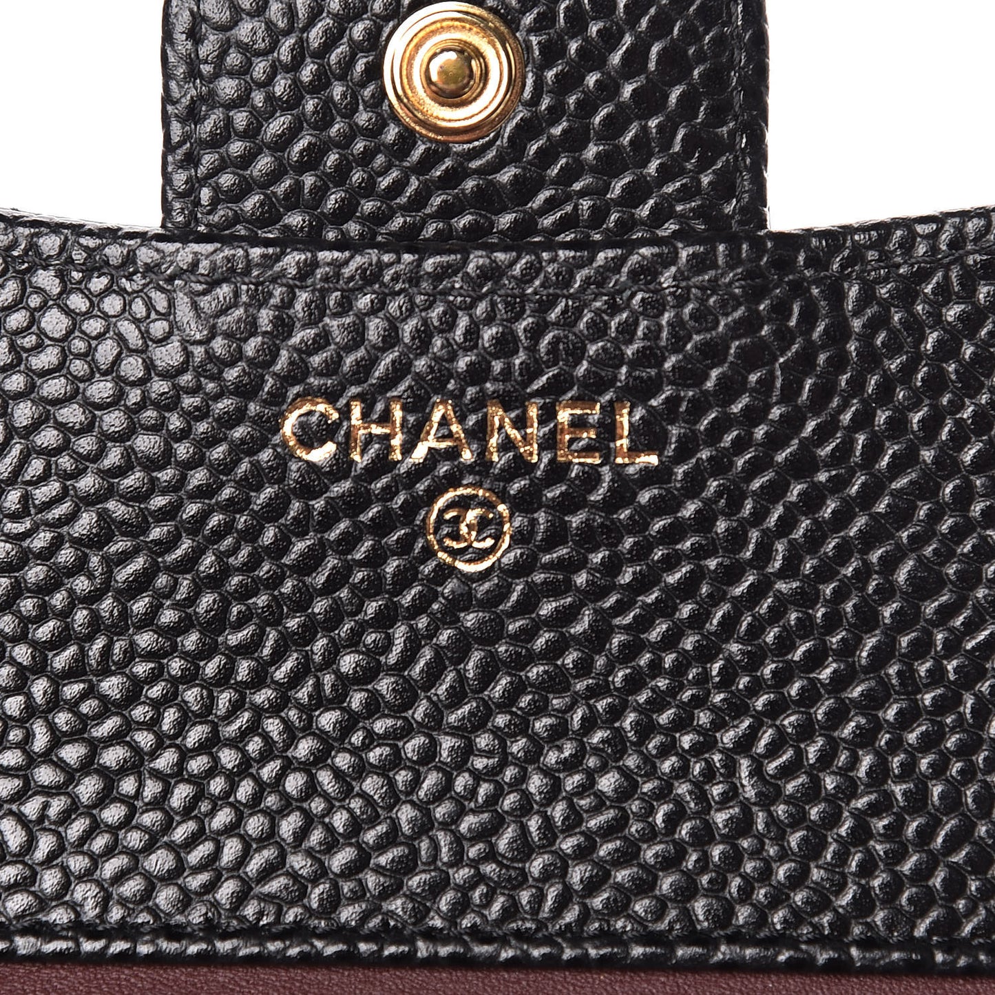 Caviar Quilted Compact Flap Wallet Black
