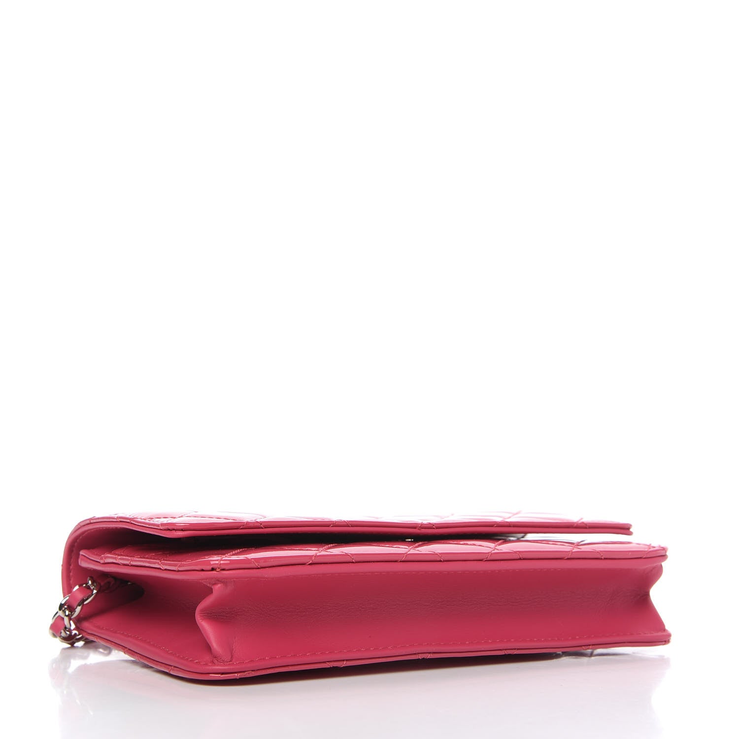 Chanel Patent Quilted Wallet On Chain WOC Fuchsia 4 of 11