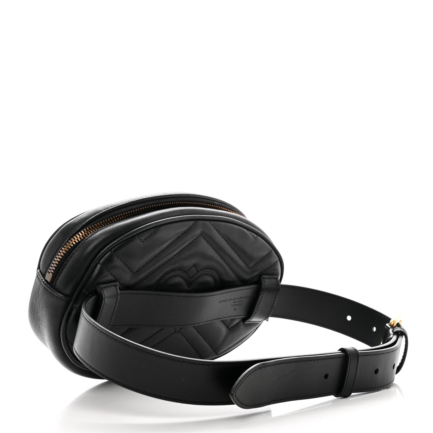 Gucci Calfskin Matelasse GG Marmont Belt Bag 75 30 Black 3 of 10