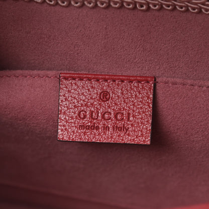 Gucci Calfskin Embroidered Medium Shoulder Bag Hibiscus Red 6 of 11