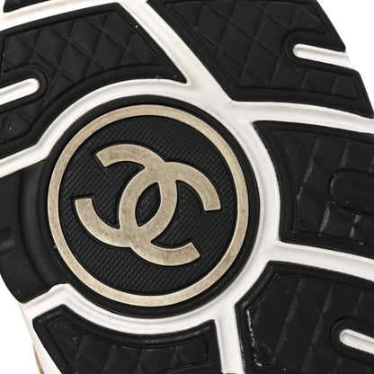 Chanel Nylon Suede Calfskin Printed CC Sneakers 36 Beige 37 Beige 7 of 9