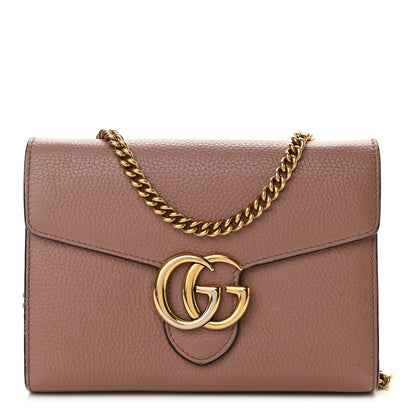 Gucci Cellarius Calfskin GG Marmont Chain Wallet Rosy Phard 1 of 13