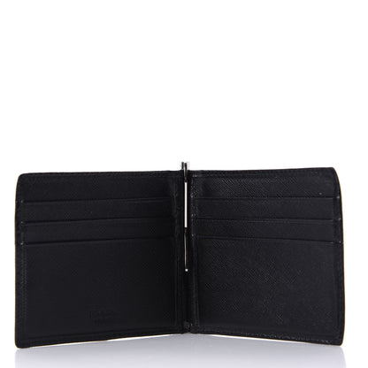 Prada Saffiano Money Clip Bi-Fold Wallet Black 5 of 13