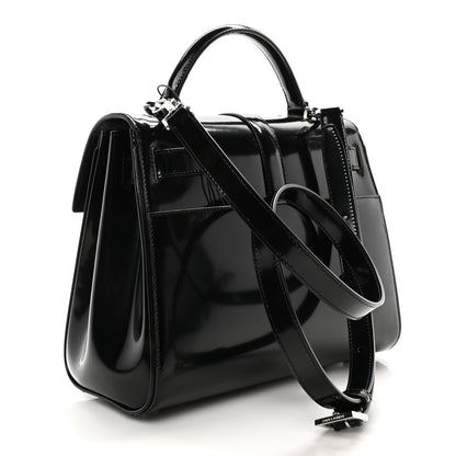 Saint Laurent Shiny Calfskin Le Fermoir Top Handle Bag Small Black 3 of 9