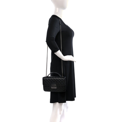 Chanel Goatskin Quilted Small CC University Top Handle Flap Black 2 of 9