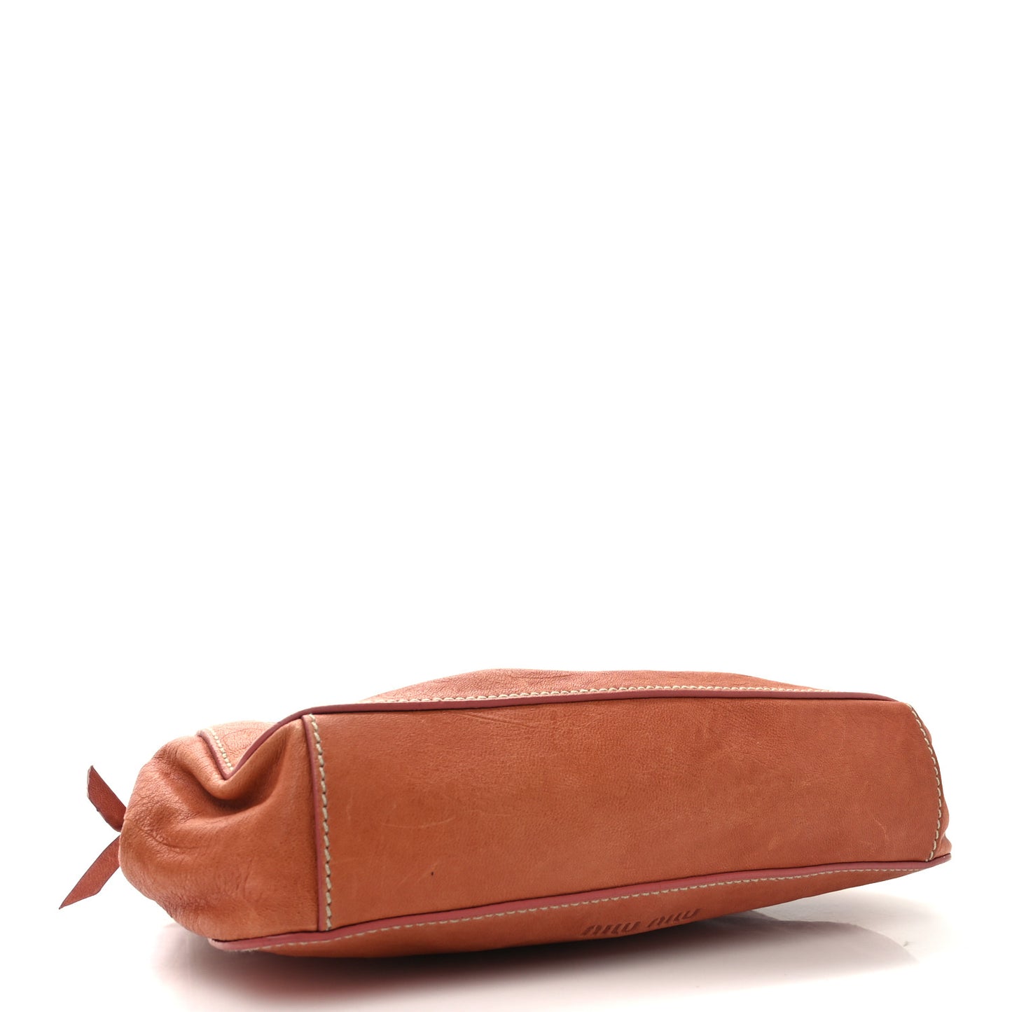 Vitello Crocodile Embossed Kisslock Bow Bag Coral