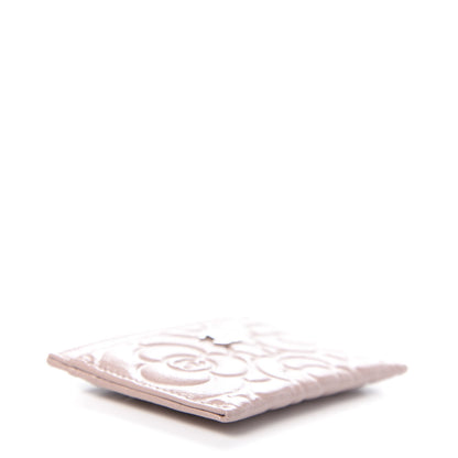 Chanel Goatskin Camellia Embossed Card Holder Light Pink 4 of 10