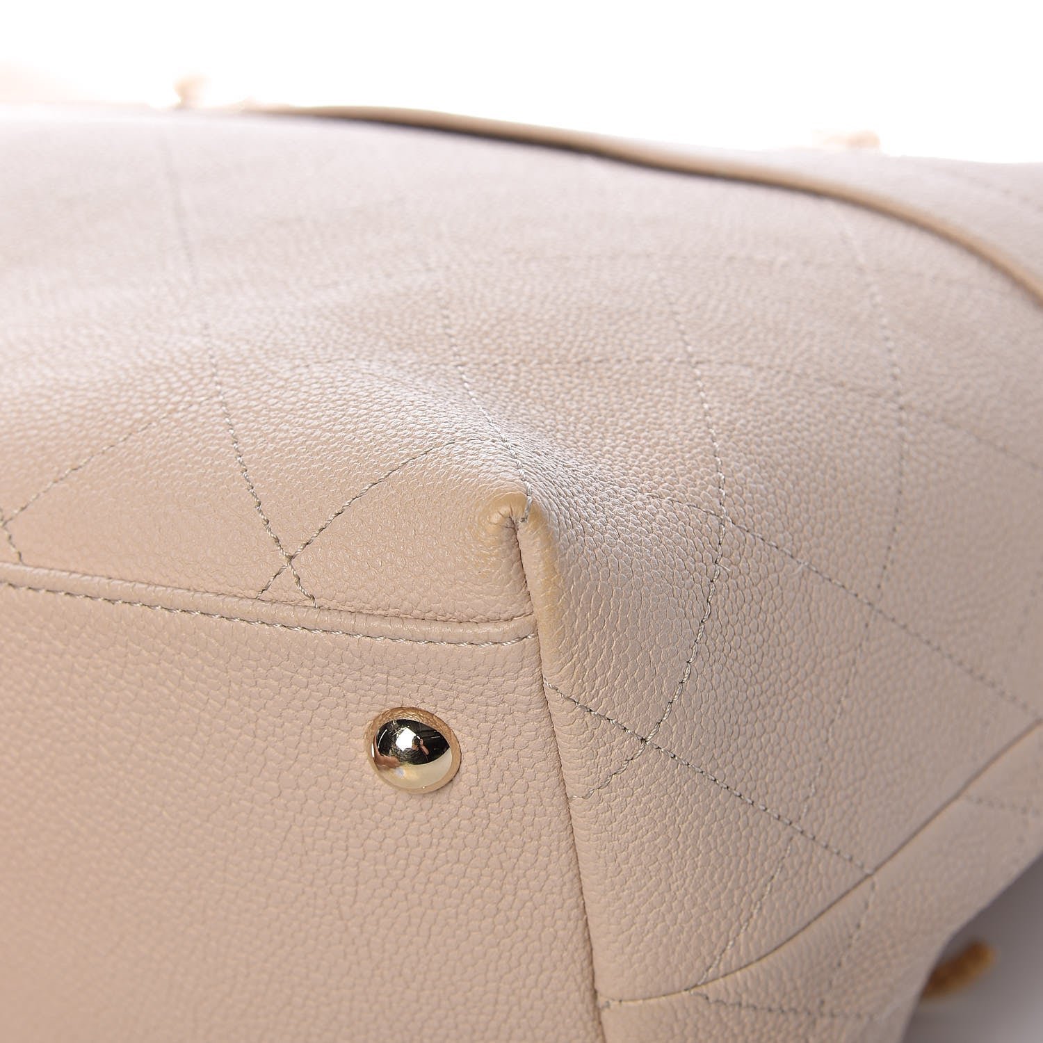 Chanel Crumpled Grained Calfskin Zip and Carry Shopping Tote Beige 12 of 12