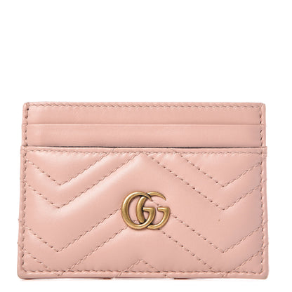 Gucci Calfskin Matelasse GG Marmont Card Holder Perfect Pink 1 of 14