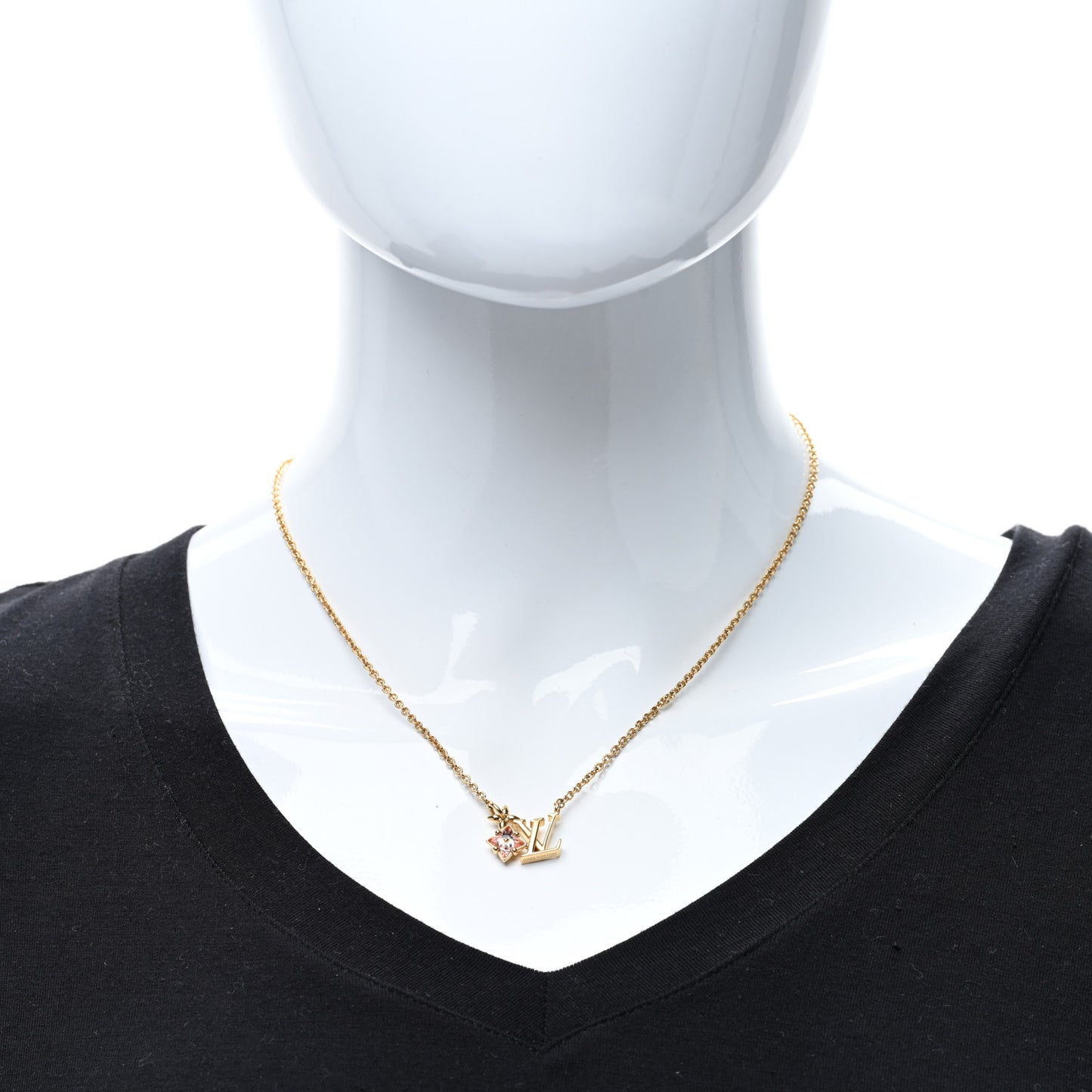 Crystal Loulougram Necklace Gold