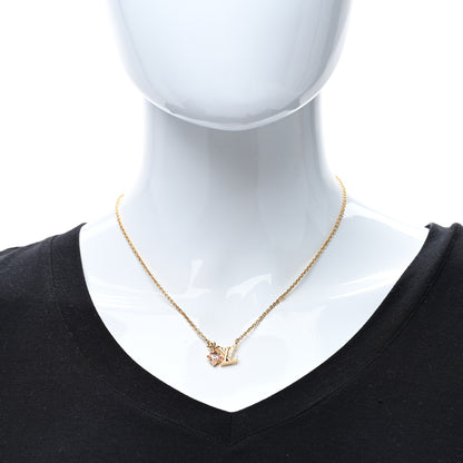 Louis Vuitton Crystal Loulougram Necklace Gold 3 of 4