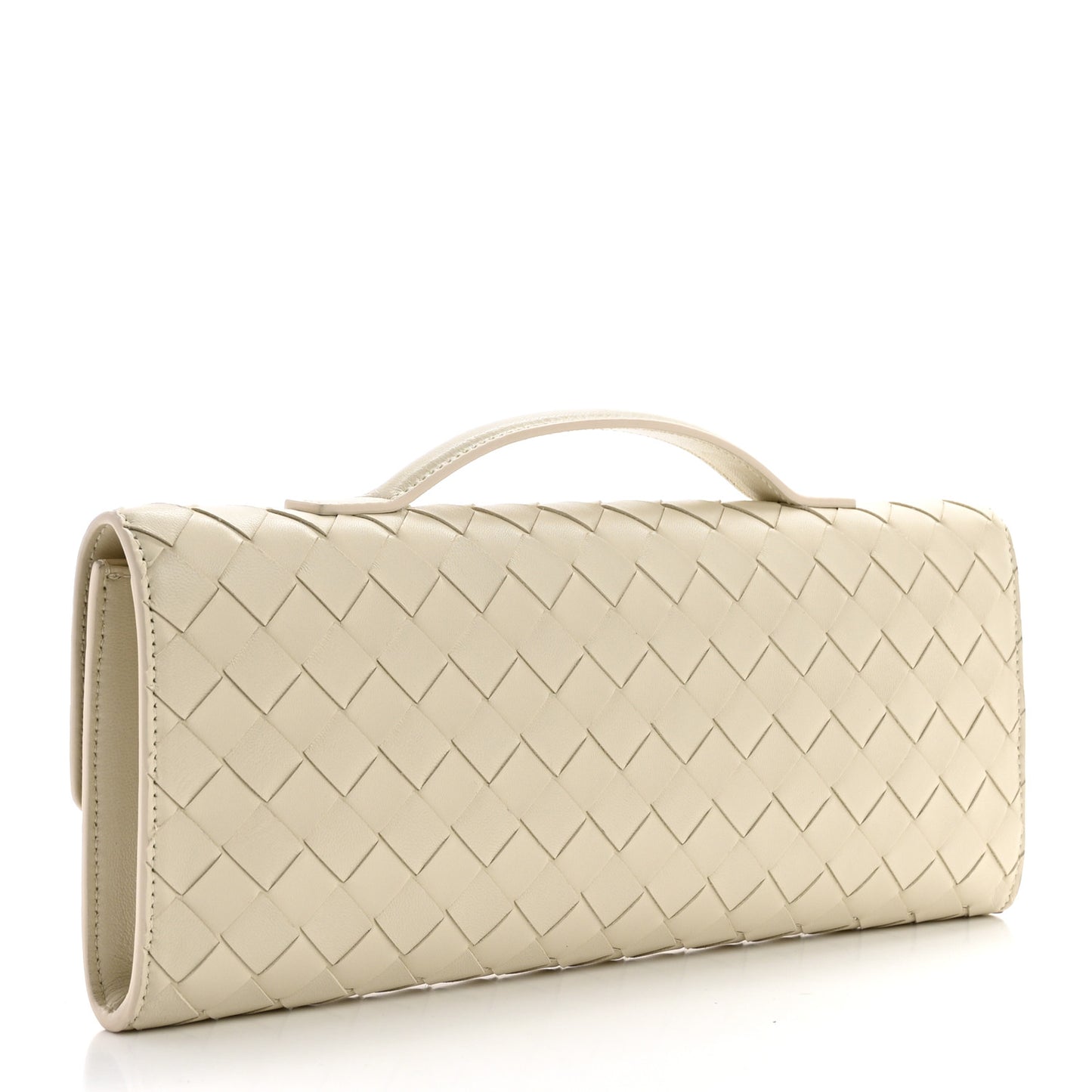 Nappa Intrecciato Long Andiamo Top Handle Clutch Sea Salt