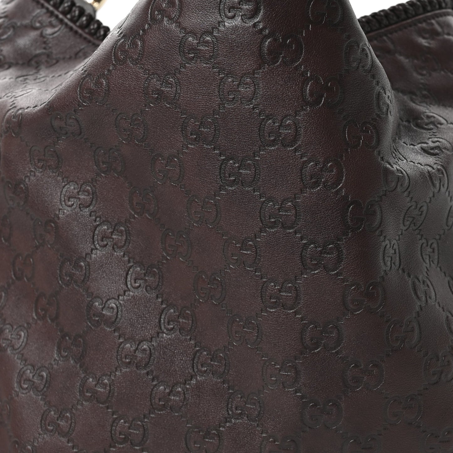 Guccissima Large Horsebit Chain Hobo Chocolate