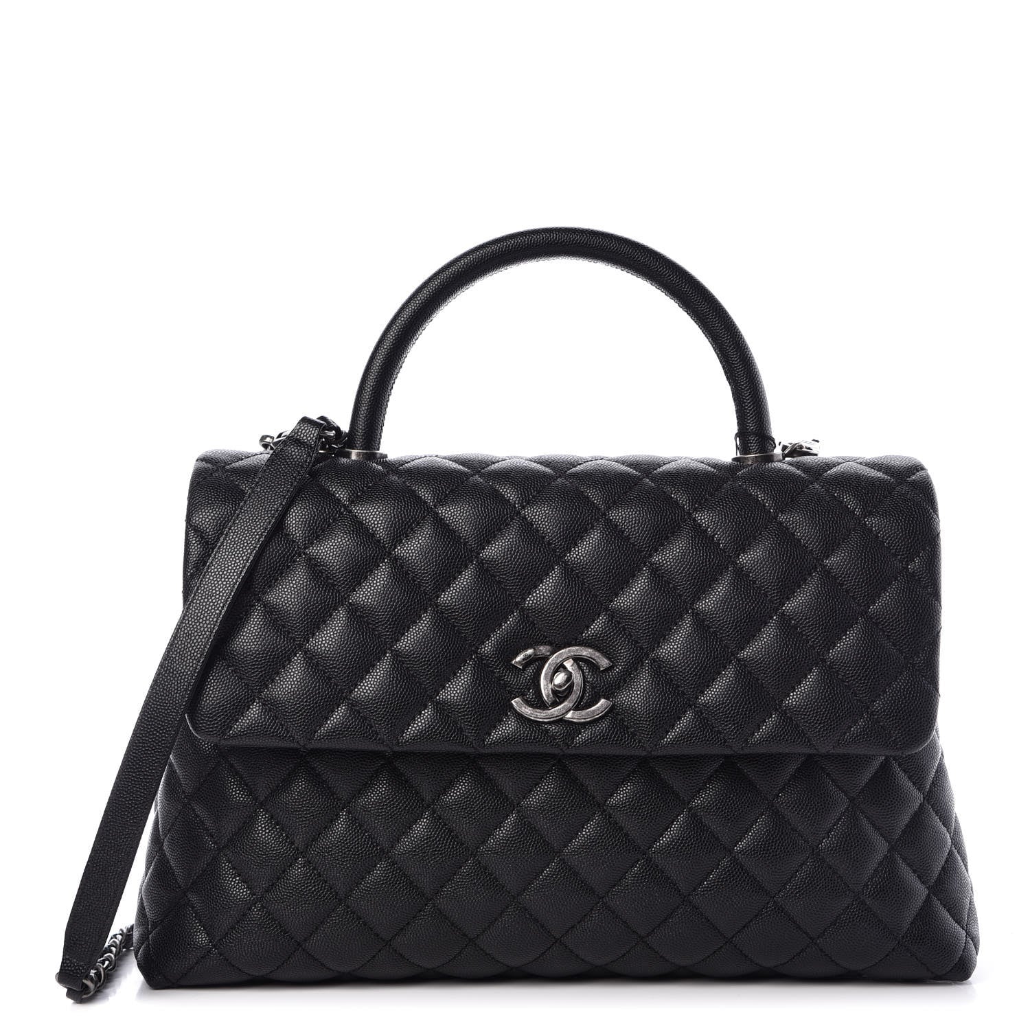 Chanel Caviar Quilted Medium Coco Handle Flap Black 1 of 10