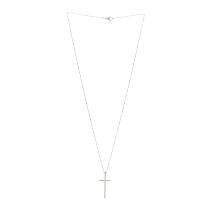 Tiffany 18K White Gold Metro Cross Pendant Necklace 3 of 4