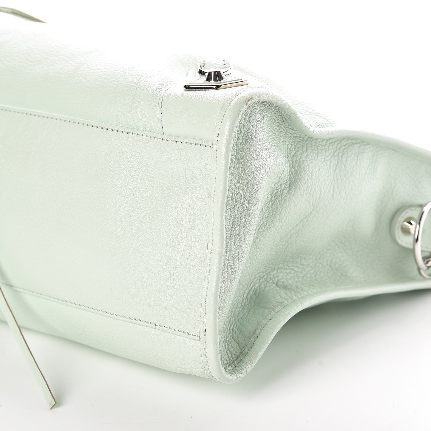 Chevre Silver Metallic Edge Hardware City Vert Anis