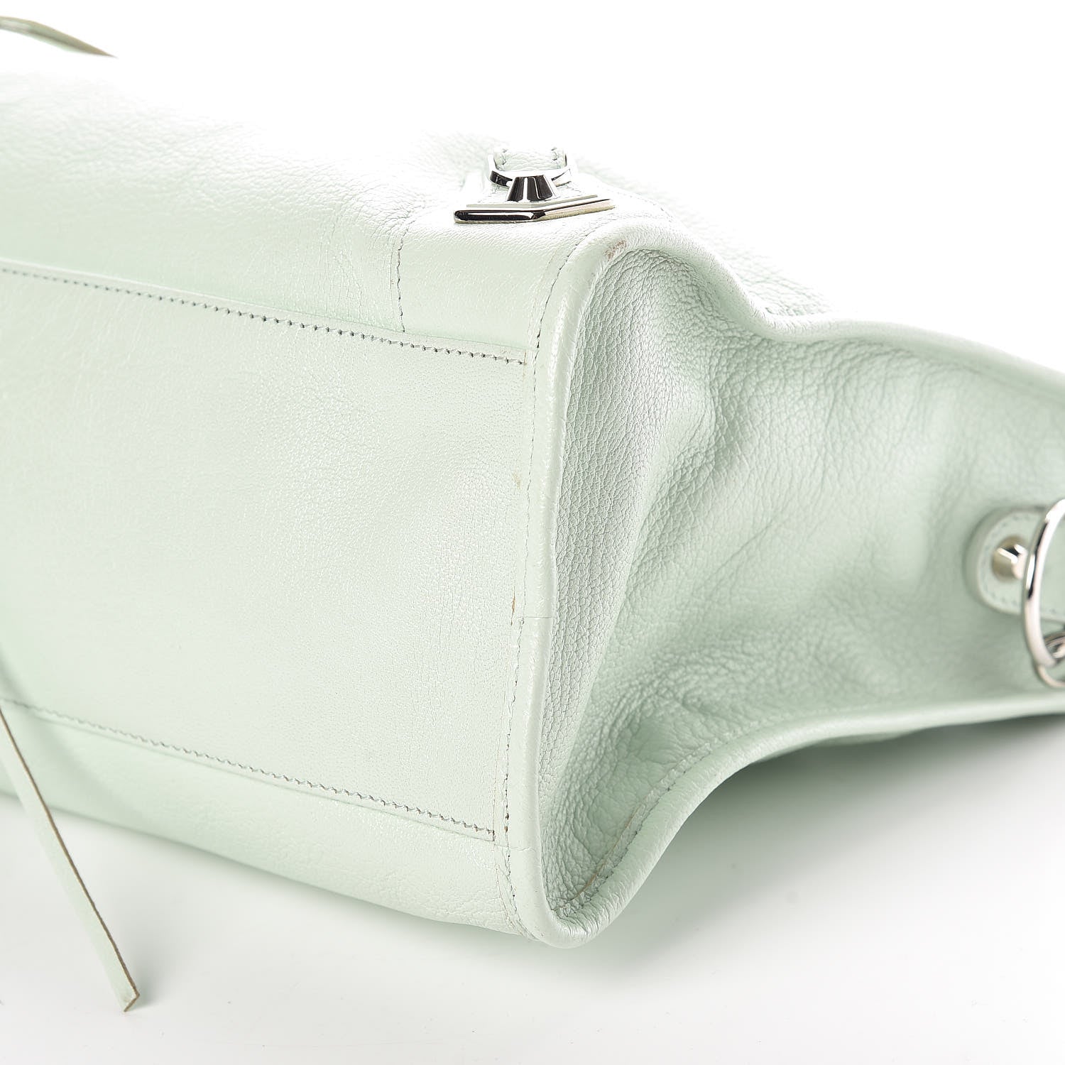 Balenciaga Chevre Silver Metallic Edge Hardware City Vert Anis 6 of 9