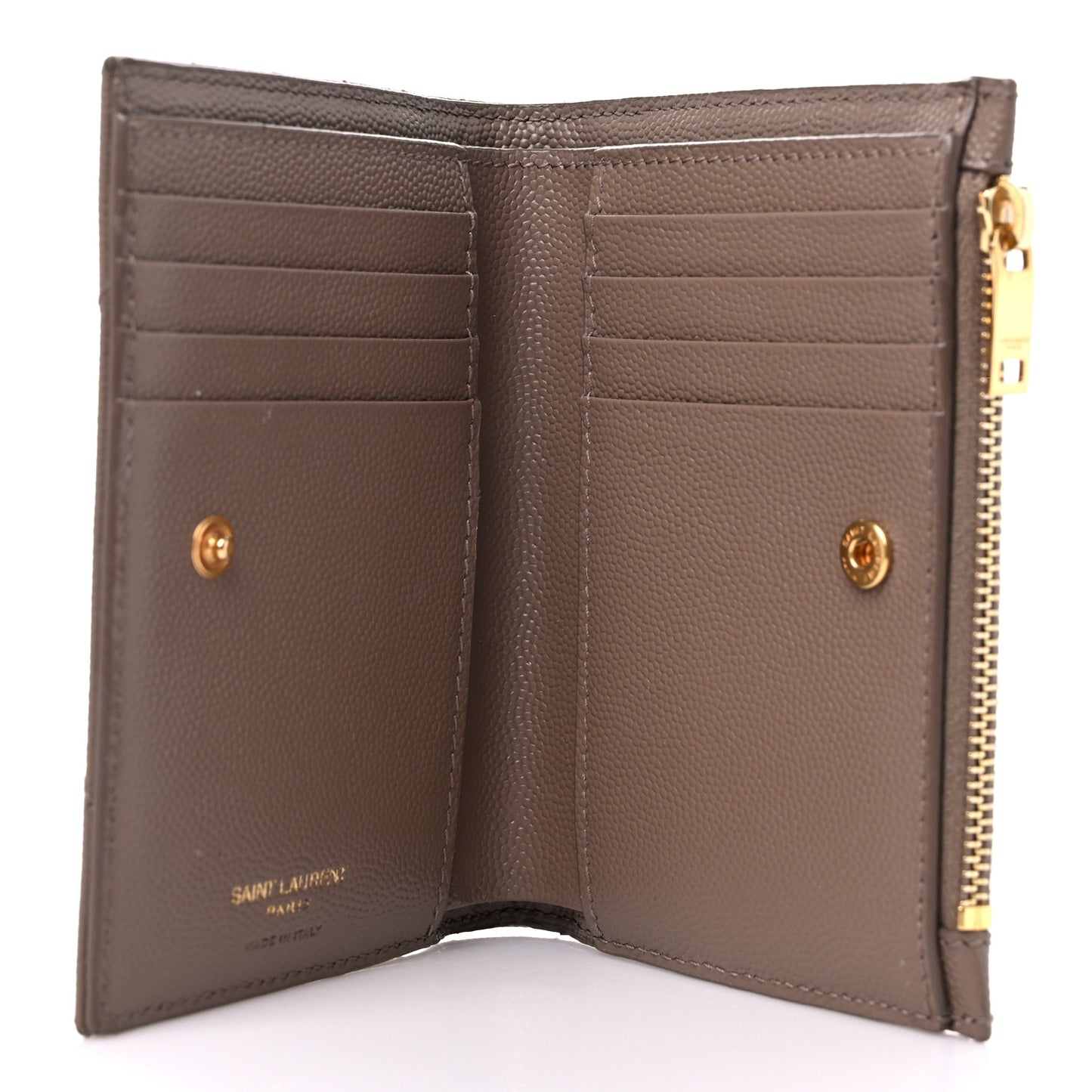 Grain De Poudre Matelasse Chevron Monogram Zipped Two-Part Wallet Dark Latte