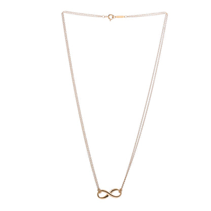 Tiffany 18K Yellow Gold Infinity Double Chain Pendant Necklace 3 of 6