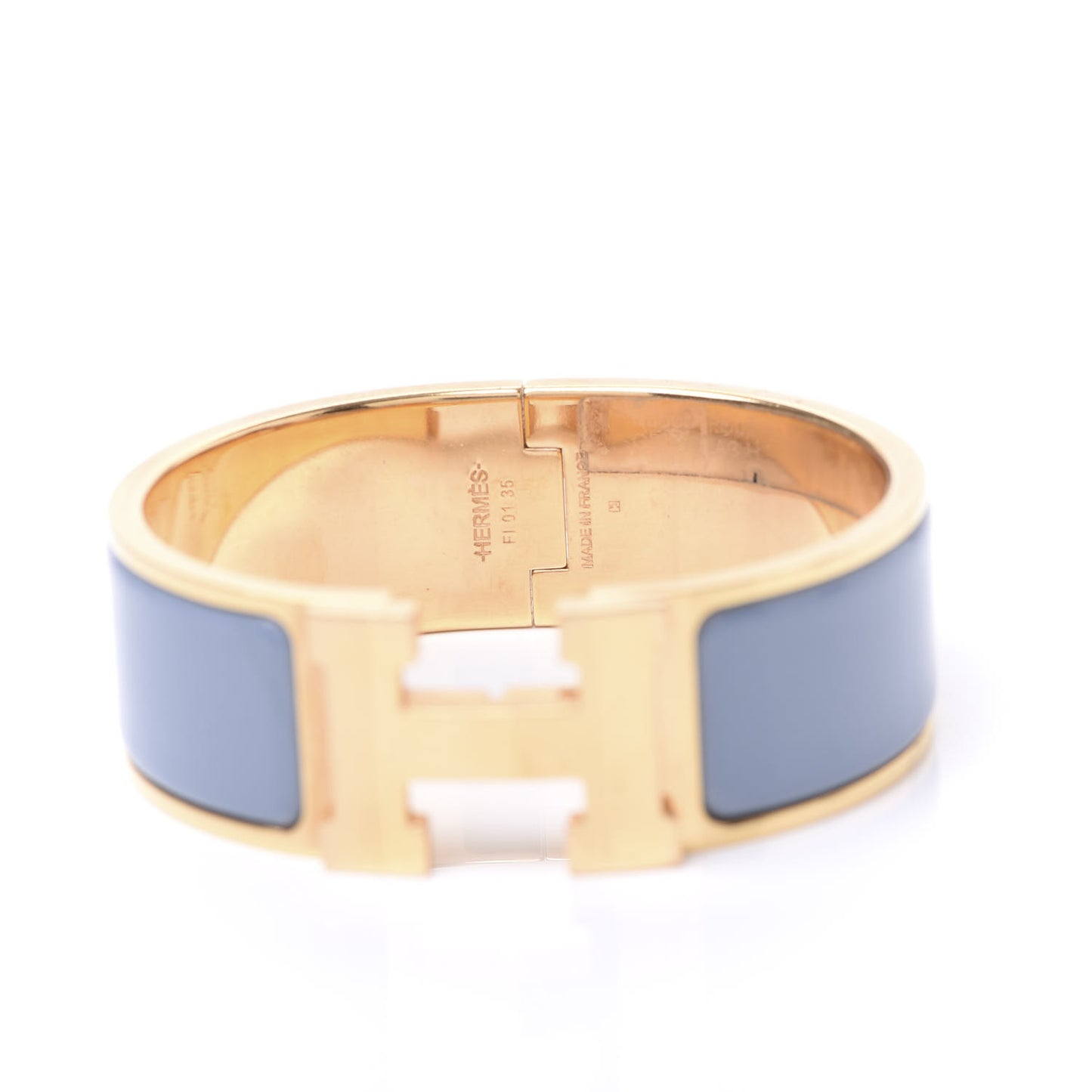 Enamel Wide Clic Clac H Bracelet PM Bleu Lin