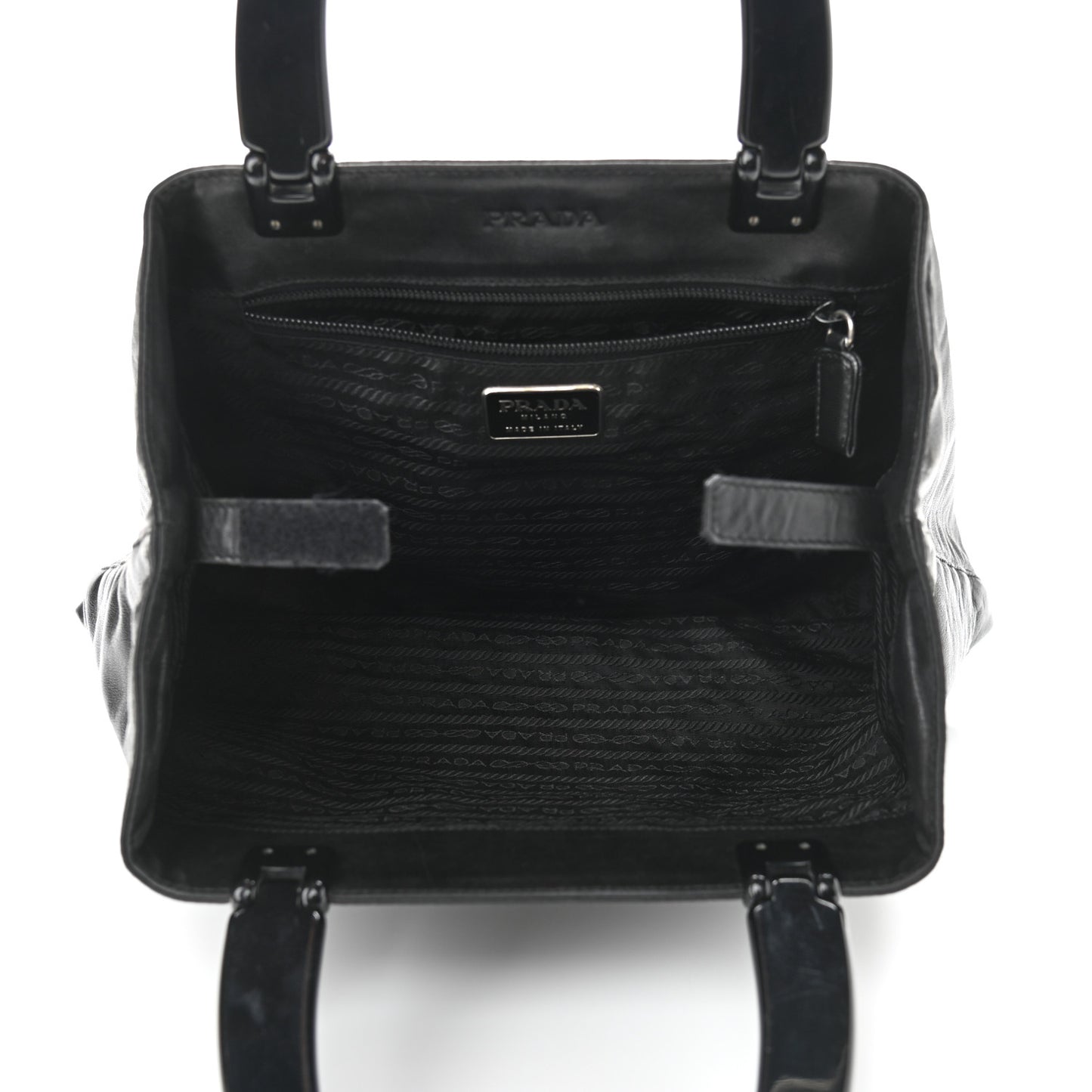 Soft Calfskin Top Handle Tote Black