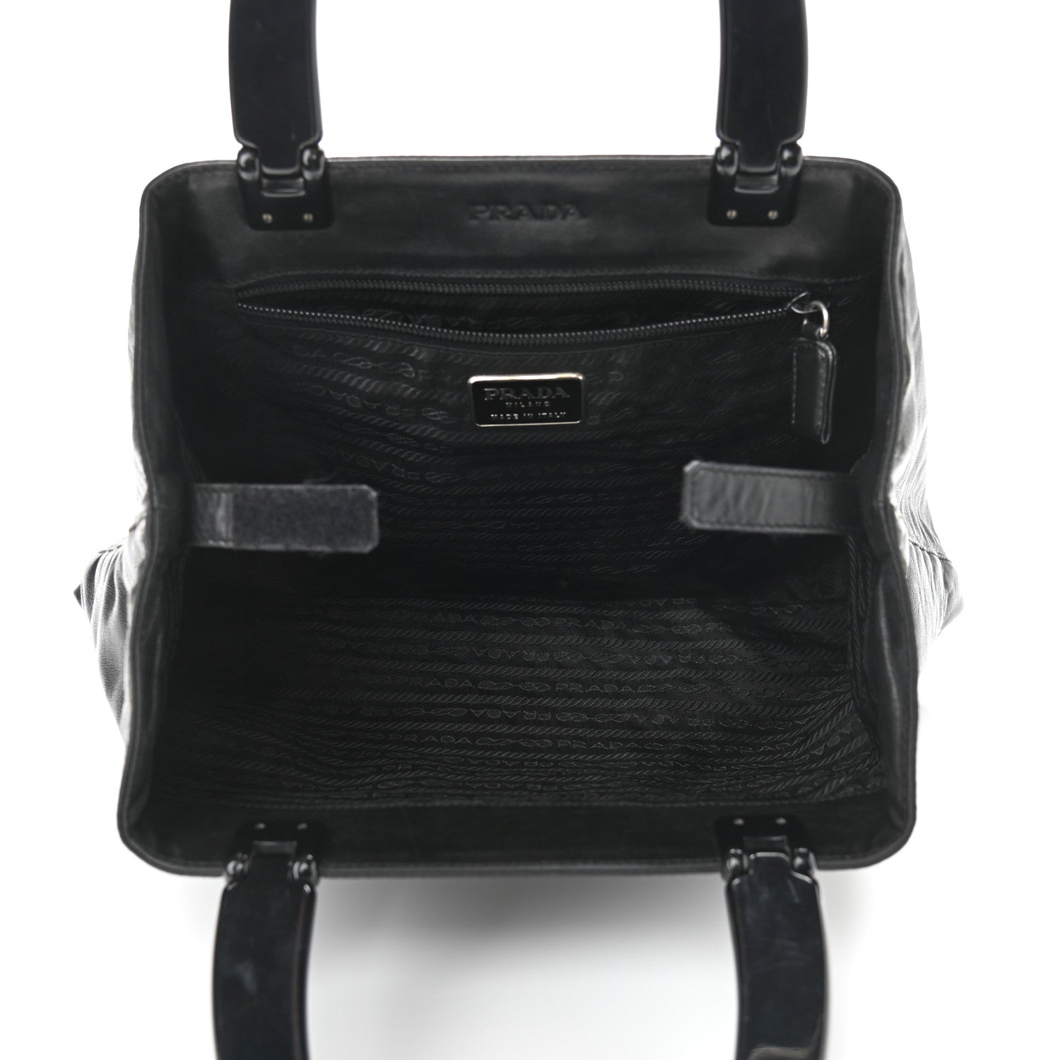 Prada Soft Calfskin Top Handle Tote Black 5 of 13