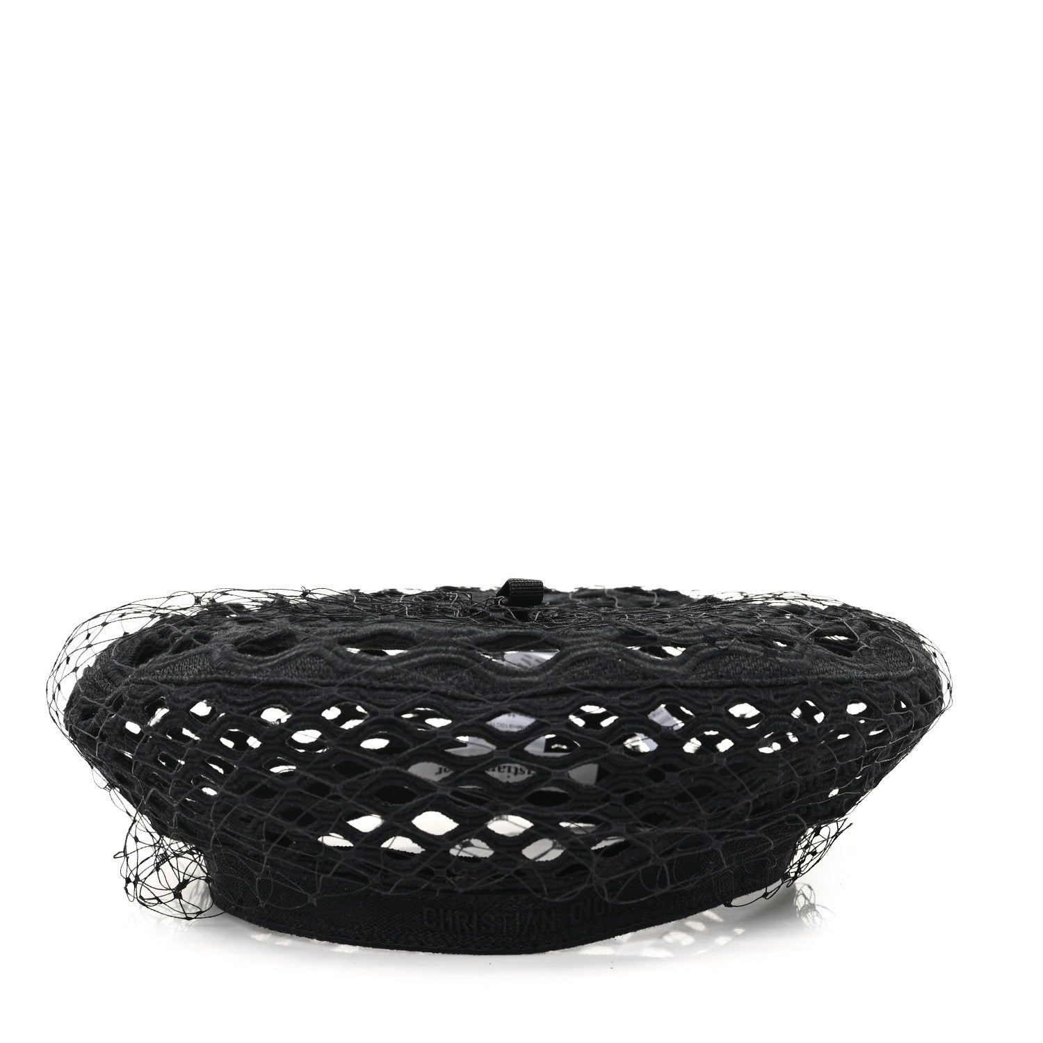 Christian Dior Mesh Arty Veil Beret 58 Black 3 of 8