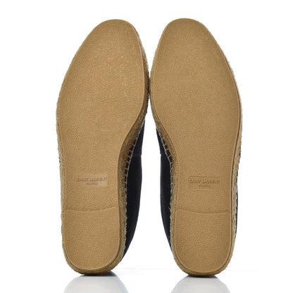 Saint Laurent Canvas Nappa Elba Light Logo Embroidered Espadrilles 41 Black 5 of 9